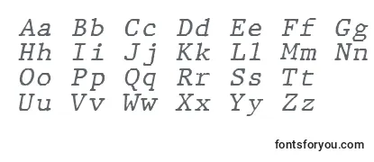 Przegląd czcionki JMH Typewriter mono Italic