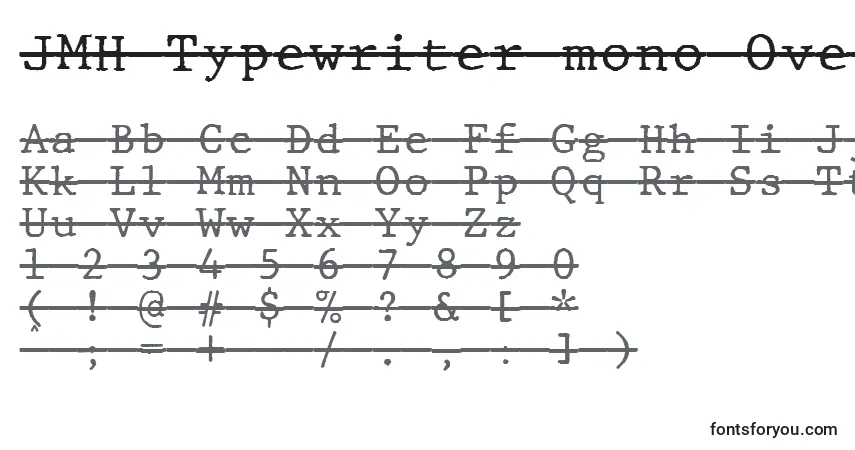 Schriftart JMH Typewriter mono Over – Alphabet, Zahlen, spezielle Symbole