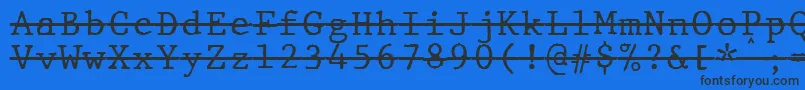 JMH Typewriter mono Over-Schriftart – Schwarze Schriften auf blauem Hintergrund
