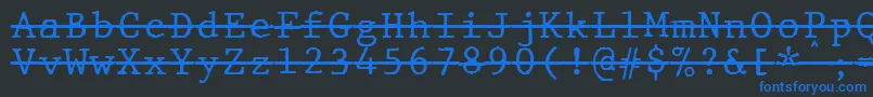 JMH Typewriter mono Over Font – Blue Fonts on Black Background
