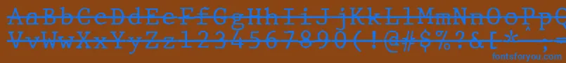 JMH Typewriter mono Over Font – Blue Fonts on Brown Background
