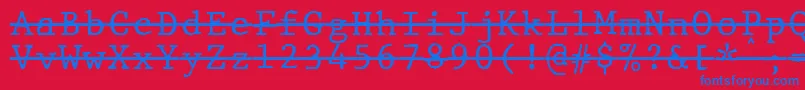 JMH Typewriter mono Over Font – Blue Fonts on Red Background