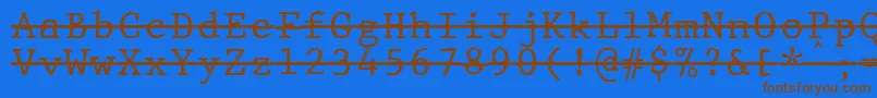 JMH Typewriter mono Over Font – Brown Fonts on Blue Background