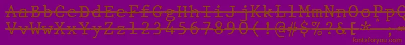 JMH Typewriter mono Over Font – Brown Fonts on Purple Background