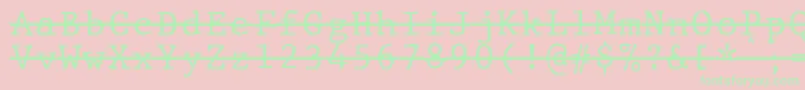 JMH Typewriter mono Over Font – Green Fonts on Pink Background