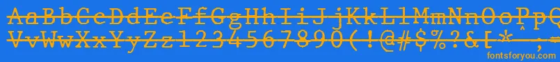 JMH Typewriter mono Over Font – Orange Fonts on Blue Background