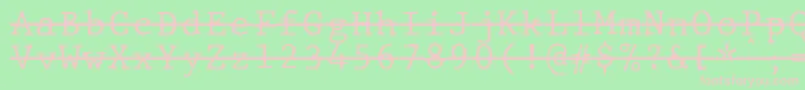 JMH Typewriter mono Over Font – Pink Fonts on Green Background