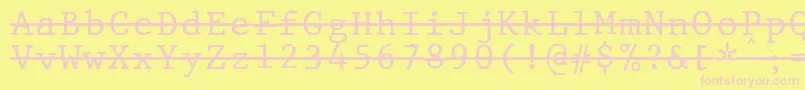 JMH Typewriter mono Over Font – Pink Fonts on Yellow Background