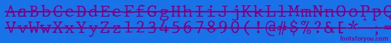 JMH Typewriter mono Over Font – Purple Fonts on Blue Background