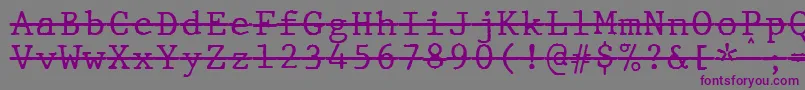 JMH Typewriter mono Over Font – Purple Fonts on Gray Background