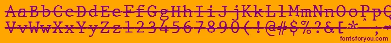 JMH Typewriter mono Over Font – Purple Fonts on Orange Background