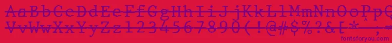 JMH Typewriter mono Over Font – Purple Fonts on Red Background