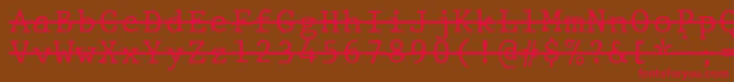 JMH Typewriter mono Over Font – Red Fonts on Brown Background