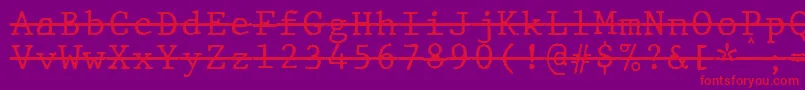Police JMH Typewriter mono Over – polices rouges sur fond violet