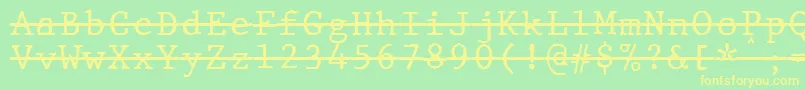 JMH Typewriter mono Over Font – Yellow Fonts on Green Background
