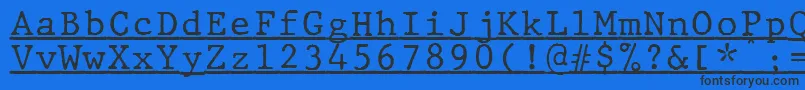 JMH Typewriter mono Under Font – Black Fonts on Blue Background