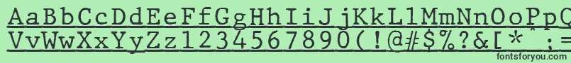 JMH Typewriter mono Under Font – Black Fonts on Green Background