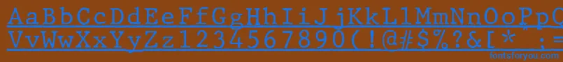 JMH Typewriter mono Under Font – Blue Fonts on Brown Background