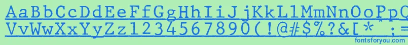 JMH Typewriter mono Under Font – Blue Fonts on Green Background
