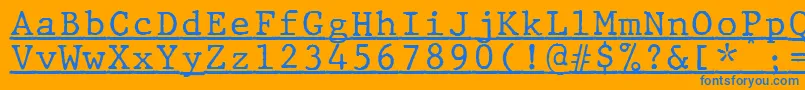 JMH Typewriter mono Under Font – Blue Fonts on Orange Background