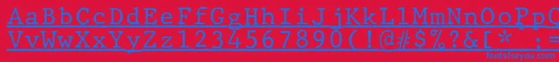 JMH Typewriter mono Under Font – Blue Fonts on Red Background