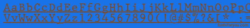 JMH Typewriter mono Under Font – Brown Fonts on Blue Background