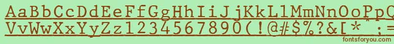 JMH Typewriter mono Under Font – Brown Fonts on Green Background