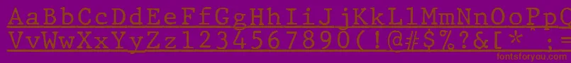 JMH Typewriter mono Under Font – Brown Fonts on Purple Background