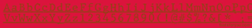 JMH Typewriter mono Under Font – Brown Fonts on Red Background