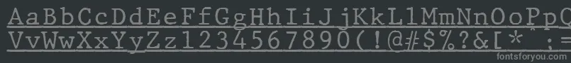 JMH Typewriter mono Under-fontti – harmaat kirjasimet mustalla taustalla