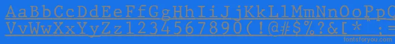 Więcej informacji o czcionce JMH Typewriter mono Under Czcionka JMH Typewriter mono Under – szare czcionki na niebieskim tle