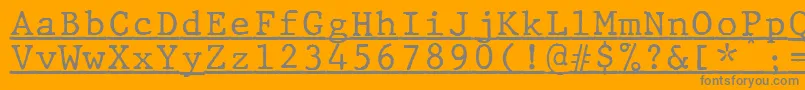 JMH Typewriter mono Under Font – Gray Fonts on Orange Background