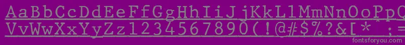 Czcionka JMH Typewriter mono Under – szare czcionki na fioletowym tle