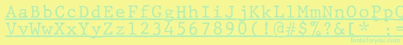 JMH Typewriter mono Under-Schriftart – Grüne Schriften auf gelbem Hintergrund