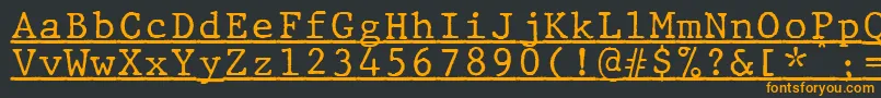 JMH Typewriter mono Under Font – Orange Fonts on Black Background