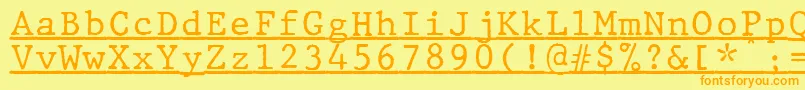 JMH Typewriter mono Under Font – Orange Fonts on Yellow Background