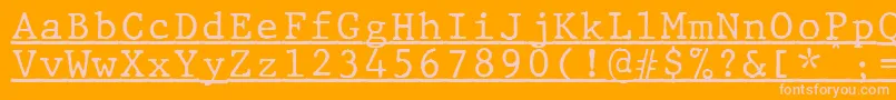 JMH Typewriter mono Under-Schriftart – Rosa Schriften auf orangefarbenem Hintergrund