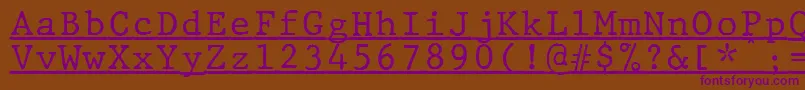 Подробнее о шрифте JMH Typewriter mono Under Шрифт JMH Typewriter mono Under – фиолетовые шрифты на коричневом фоне