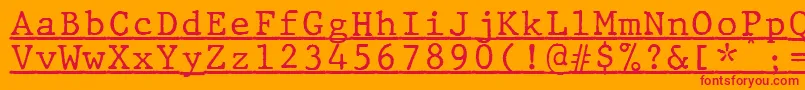 フォントJMH Typewriter mono Under – オレンジの背景に赤い文字