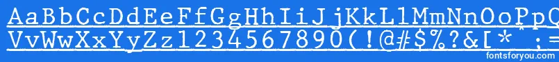 JMH Typewriter mono Under Font – White Fonts on Blue Background