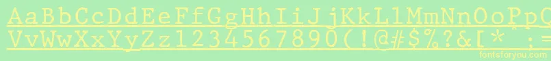 JMH Typewriter mono Under Font – Yellow Fonts on Green Background