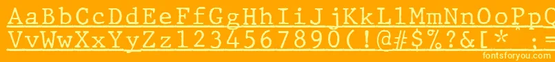 JMH Typewriter mono Under Font – Yellow Fonts on Orange Background