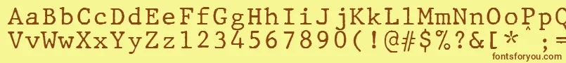 Czcionka JMH Typewriter mono – brązowe czcionki na żółtym tle