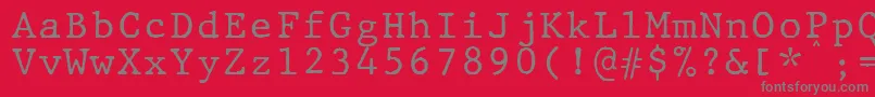 JMH Typewriter mono Font – Gray Fonts on Red Background