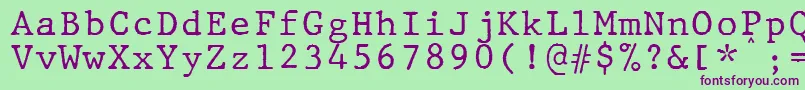 Шрифт JMH Typewriter mono – фиолетовые шрифты на зелёном фоне