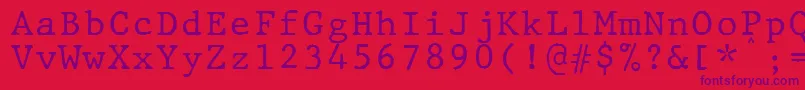 JMH Typewriter mono Font – Purple Fonts on Red Background