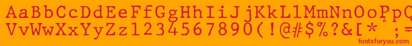 JMH Typewriter mono Font – Red Fonts on Orange Background