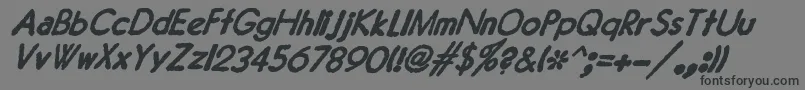 フォントJMH Typewriter Sans Bold Italic – 黒い文字の灰色の背景