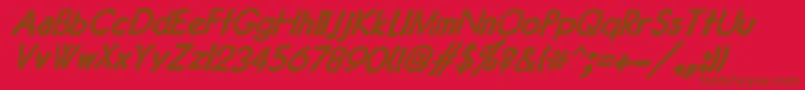 Шрифт JMH Typewriter Sans Bold Italic – коричневые шрифты на красном фоне
