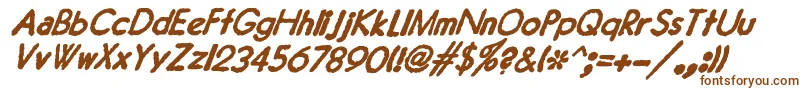 Police JMH Typewriter Sans Bold Italic – polices brunes sur fond blanc